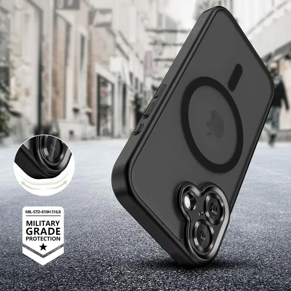 TECH-PROTECT MAGCAM telefono dėklas su MagSafe palaikymu skirtas Apple iPhone 17 matinis juodas
