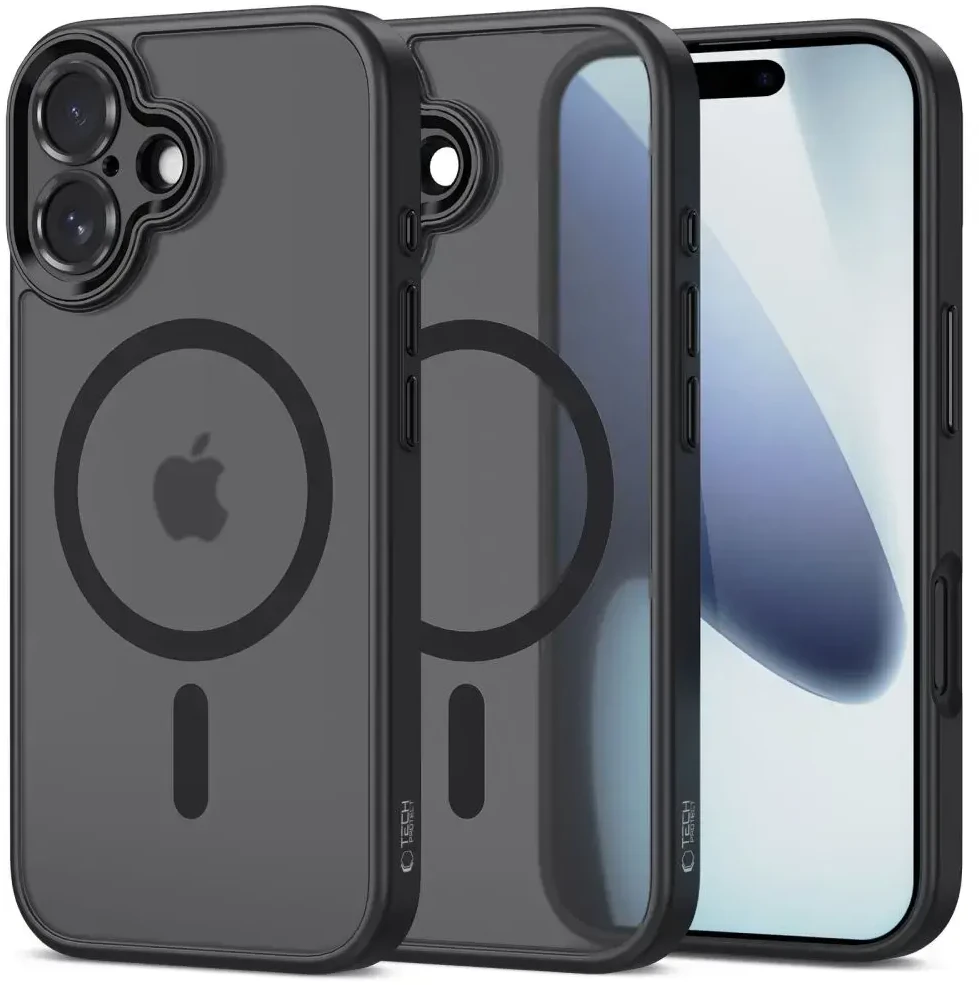 Tech-Protect MagCam MagSafe dėklas skirtas Apple iPhone 17 – matinis juodos spalvos