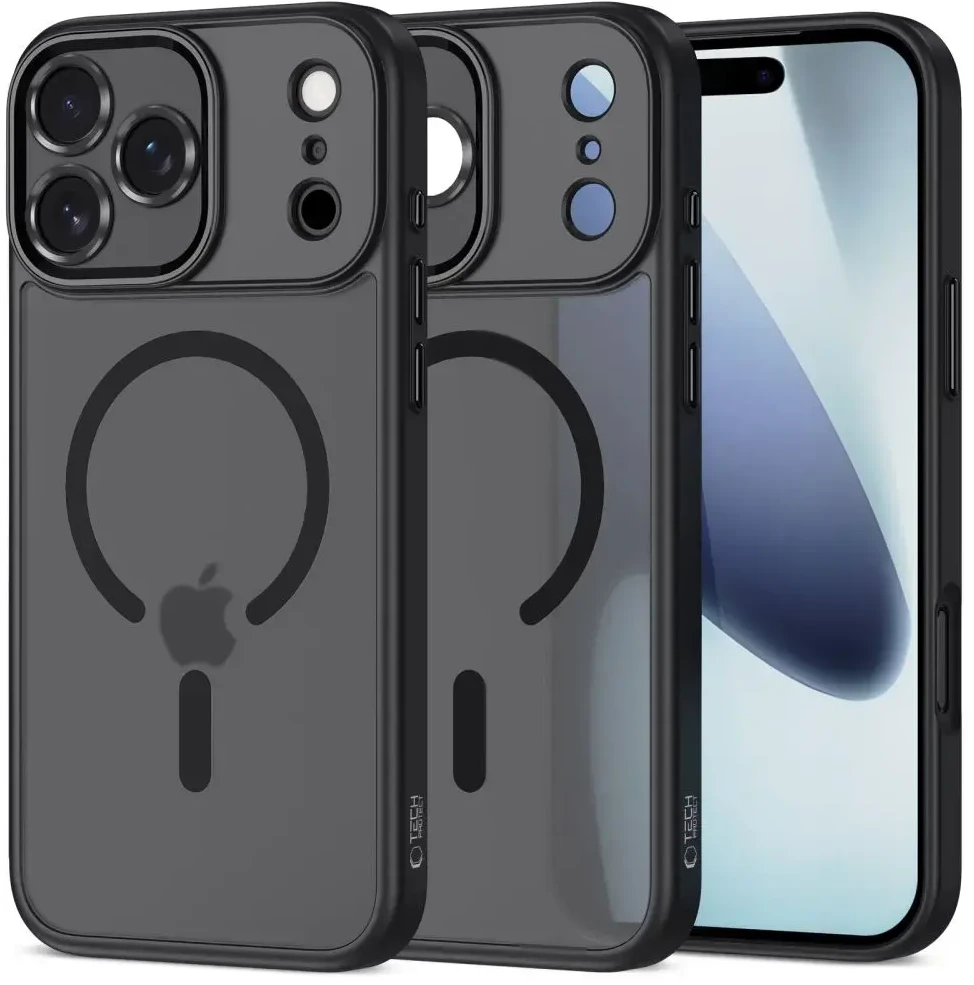 Tech-Protect MagCam MagSafe dėklas skirtas Apple iPhone 17 Pro Max – matinis juodos spalvos