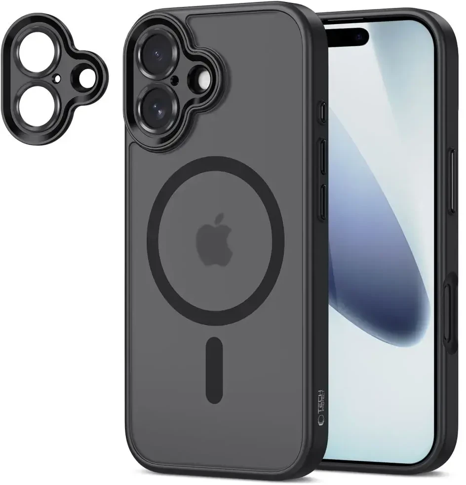 TECH-PROTECT MAGCAM telefono dėklas su MagSafe palaikymu skirtas Apple iPhone 17 matinis juodas