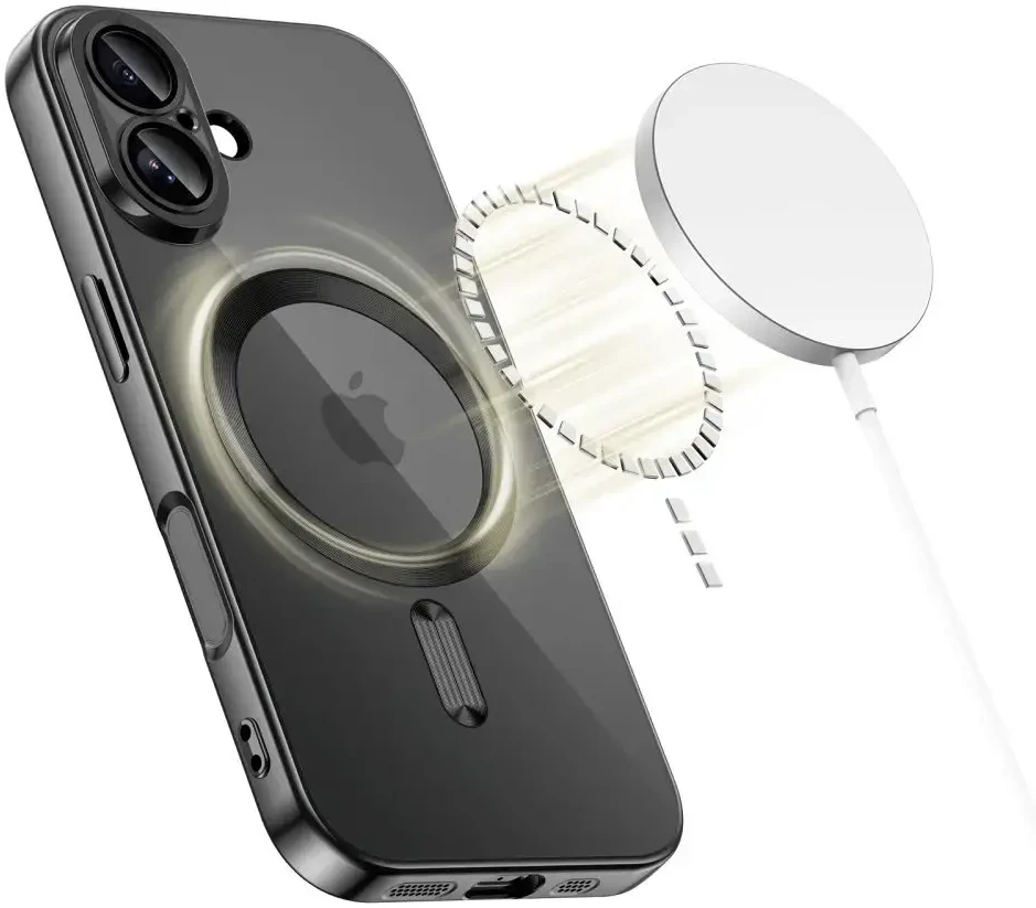 „Tech-Protect MagFlex MagSafe“ dėklas, skirtas „iPhone 17“ – skaidrus, juodas