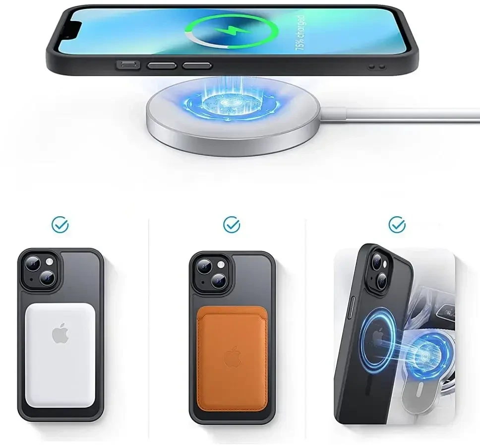 Tech-Protect MagMat MagSafe dėklas iPhone 13 - matinė juoda