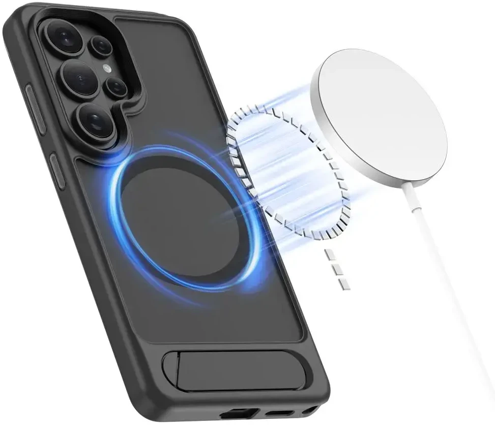 Dėklas Tech-Protect MagRack MagSafe Samsung Galaxy S26 Ultra Matte juodos spalvos