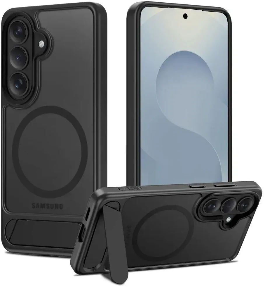 Dėklas Tech-Protect MagRack MagSafe Samsung Galaxy S26+ Plus Matte juodos spalvos