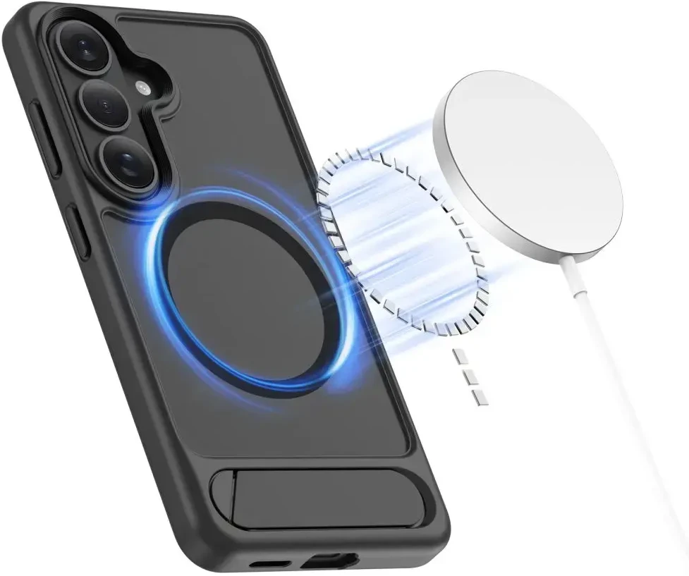 Dėklas Tech-Protect MagRack MagSafe Samsung Galaxy S26 Matte juodos spalvos