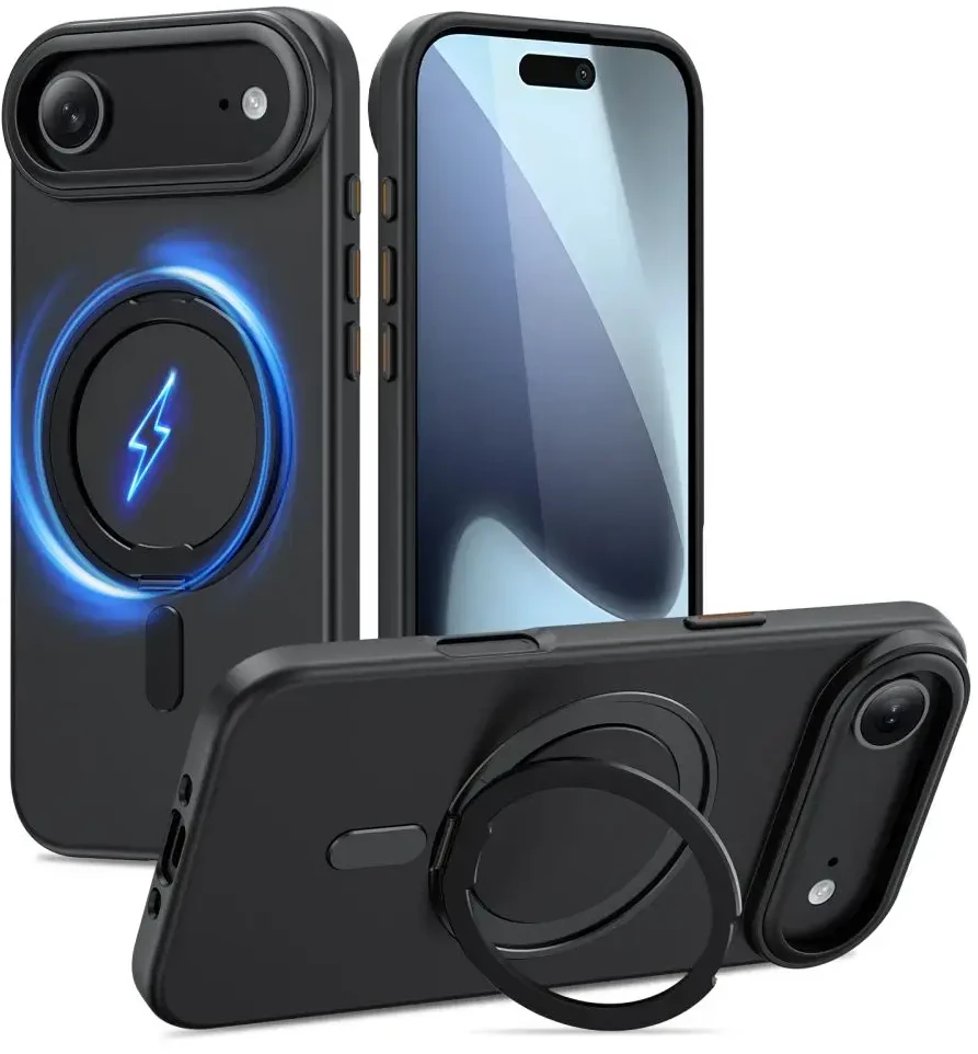 Tech-Protect MagRing MagSafe dėklas skirtas Apple iPhone 17 Air – juodos spalvos