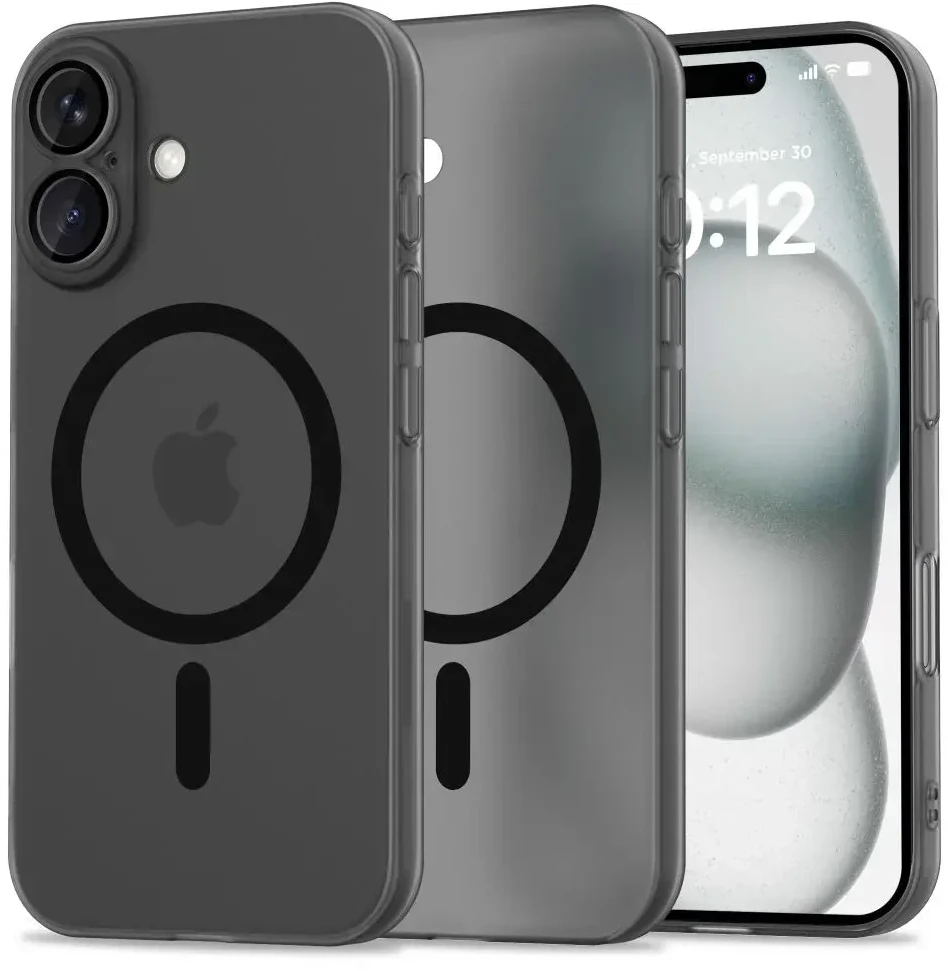 Apple iPhone 16 Tech-Protect Magslim MagSafe Matte dėklas telefonui juodos spalvos