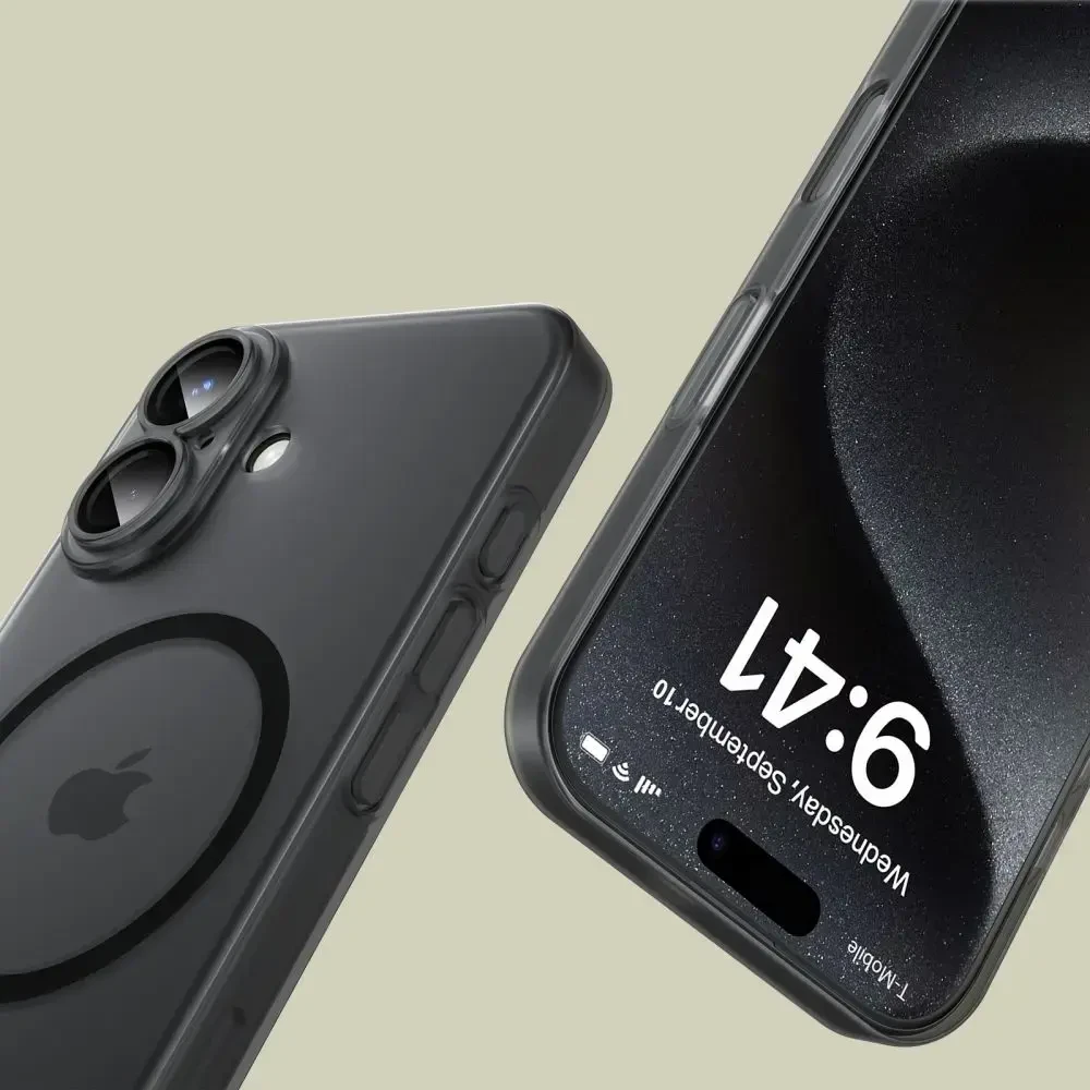 Apple iPhone 16 Tech-Protect Magslim MagSafe Matte dėklas telefonui juodos spalvos