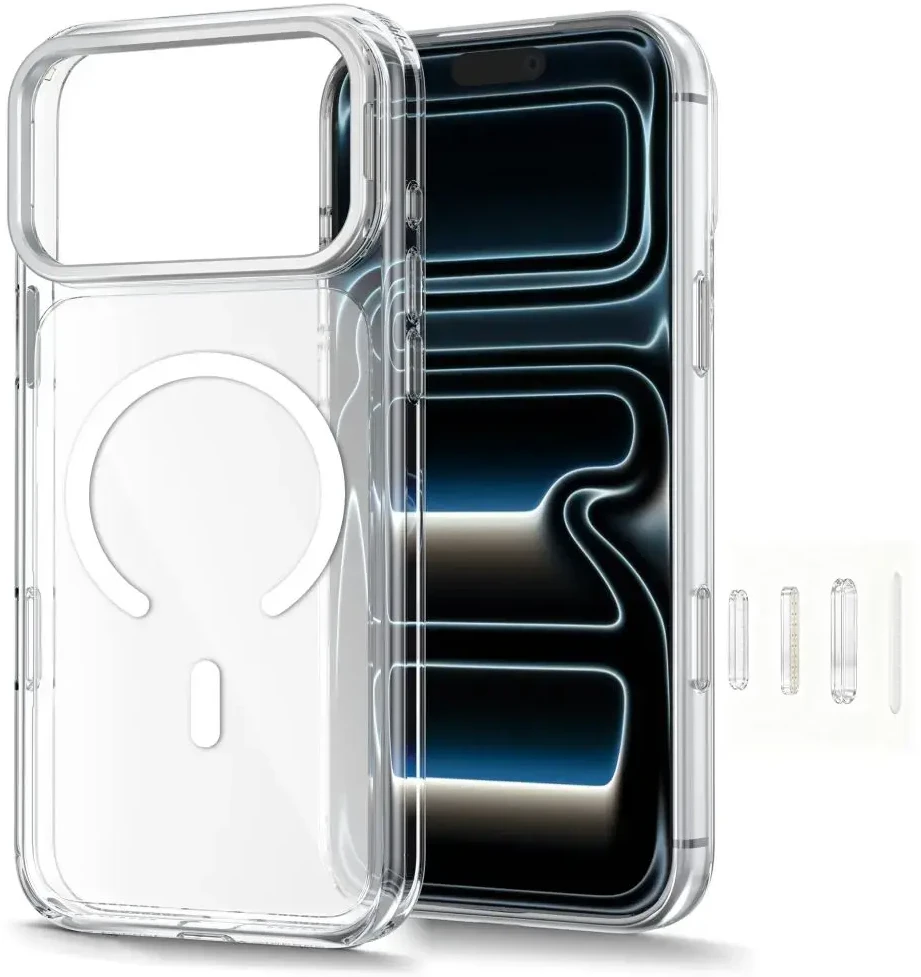 Dėklas Tech-Protect MagStand MagSafe CC Case for iPhone 18 Pro Max / 17 Pro Max - Transparent