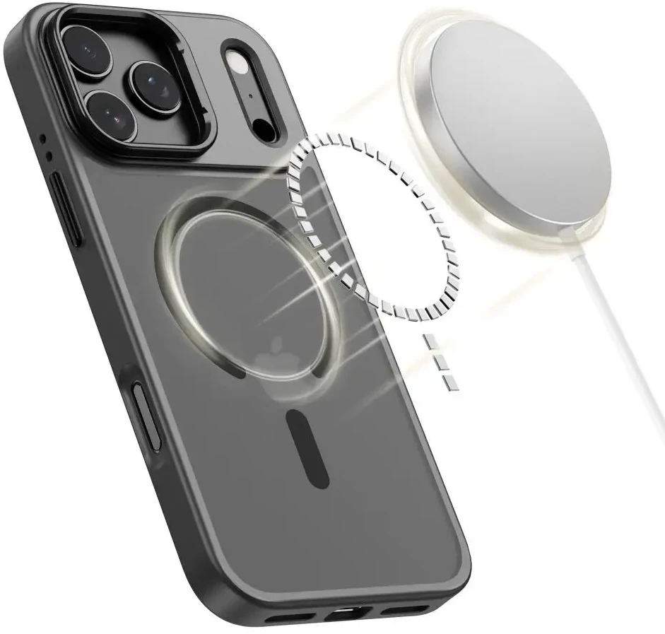Tech-Protect MagStand MagSafe dėklas skirtas Apple iPhone 17 Pro Max – matinis juodos spalvos