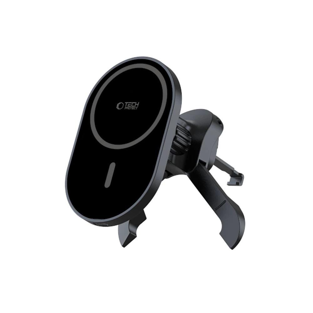 „TECH-PROTECT MM15W-V6“ magnetinis „MagSafe“ stabilus automobilio laikiklis, belaidis įkroviklis, 15 W, Juodas/Juodas