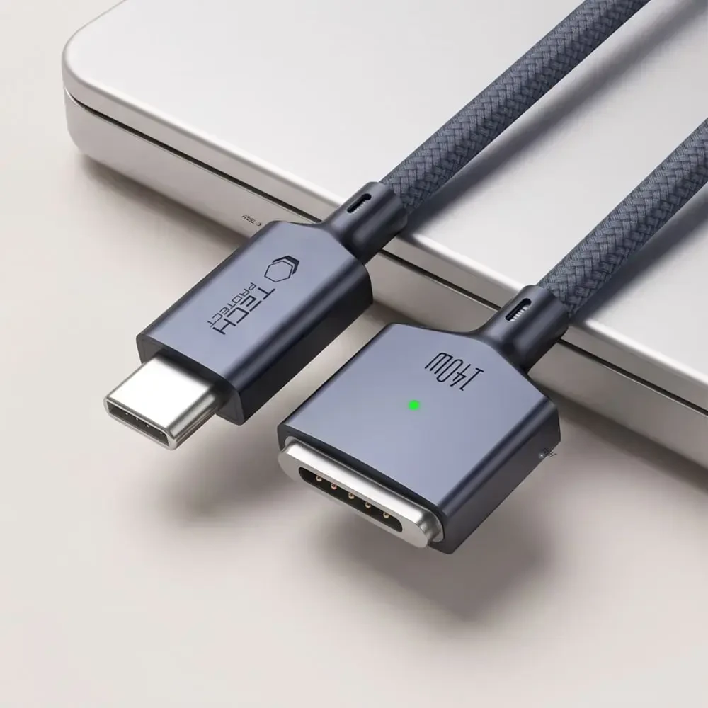 Tech-Protect MMC01 Ultraboost USB-C / MagSafe 3 140W 300cm Cable for MacBook - Navy Mėlyna