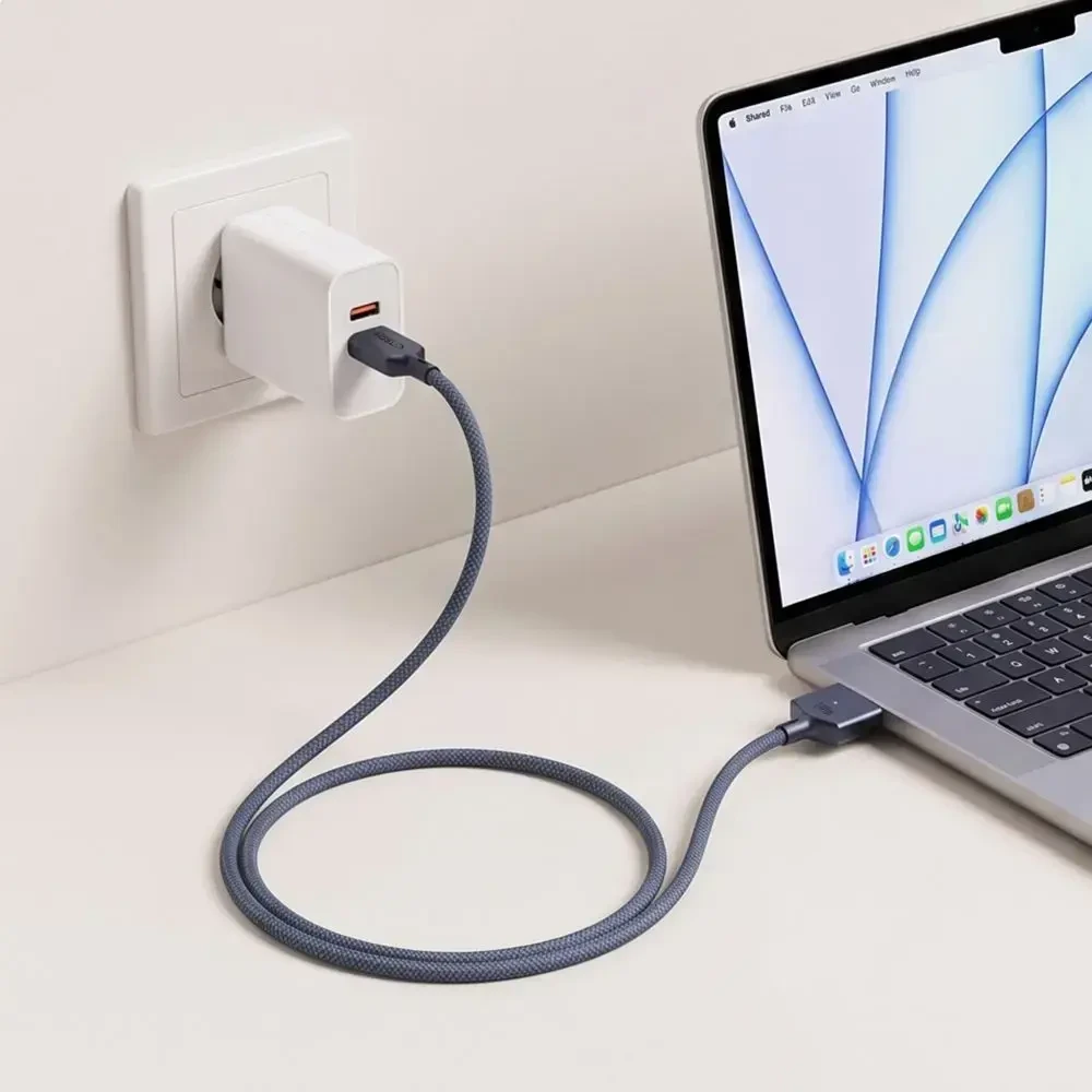Tech-Protect MMC01 Ultraboost USB-C / MagSafe 3 140W 300cm Cable for MacBook - Navy Mėlyna