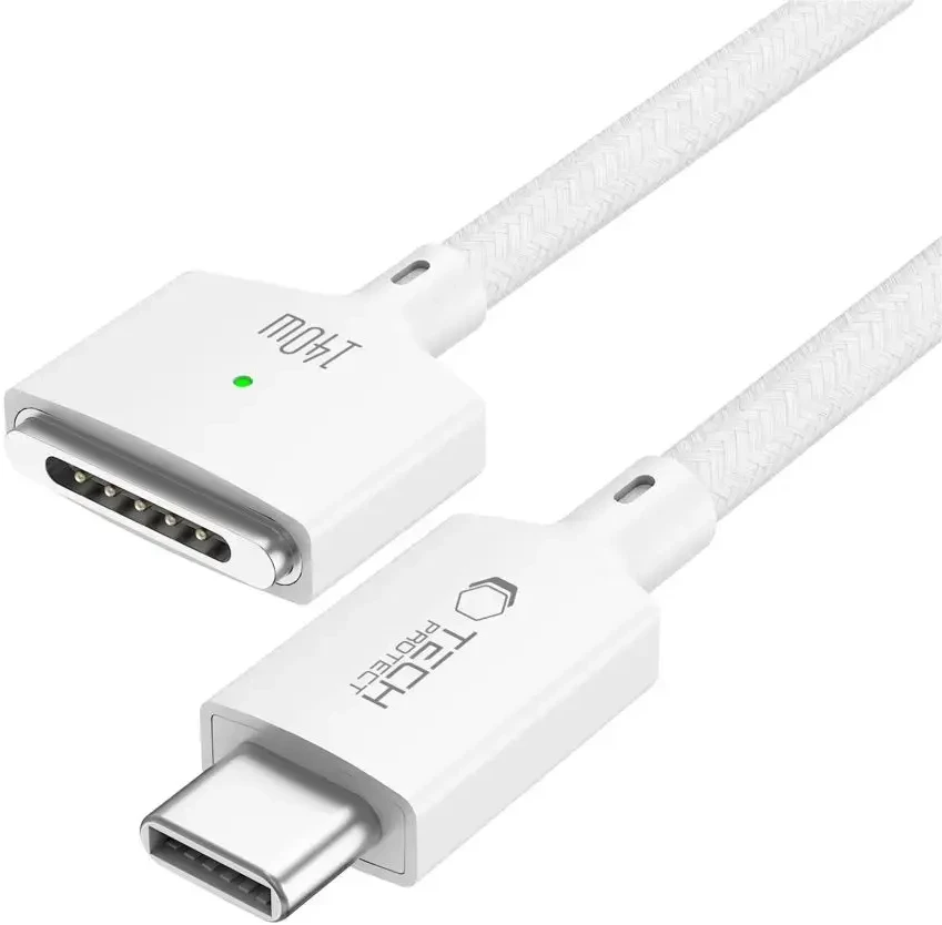Tech-Protect MMC01 Ultraboost USB-C / MagSafe 3 140W 300cm Cable for MacBook - Baltas