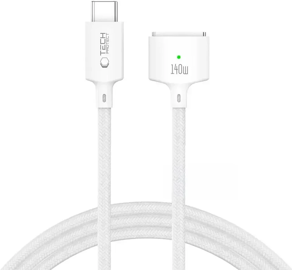 Tech-Protect MMC01 Ultraboost USB-C / MagSafe 3 140W 300cm Cable for MacBook - Baltas