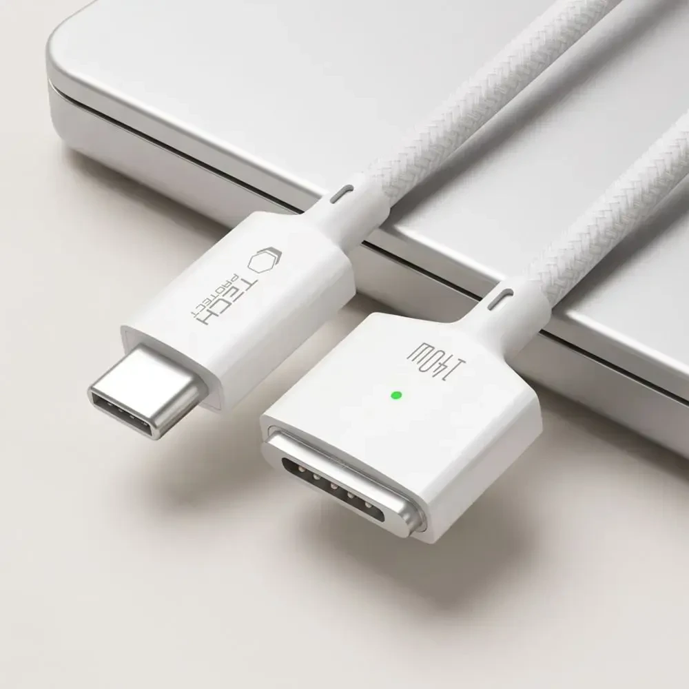 Tech-Protect MMC01 Ultraboost USB-C / MagSafe 3 140W 300cm Cable for MacBook - Baltas
