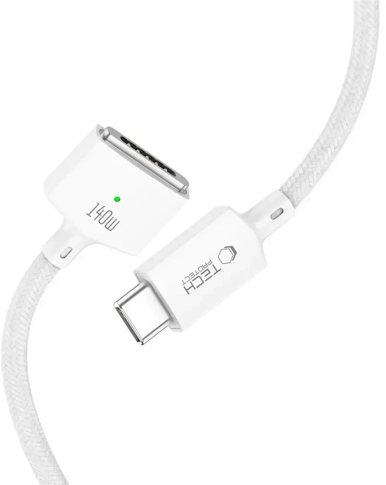 Tech-Protect MMC01 Ultraboost USB-C / MagSafe 3 140W 300cm Cable for MacBook - Baltas
