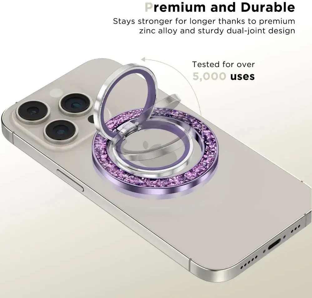 Tech-Protect MMR200 magnetinis laikiklis | žiedas su MagSafe - violetinė su krištolais