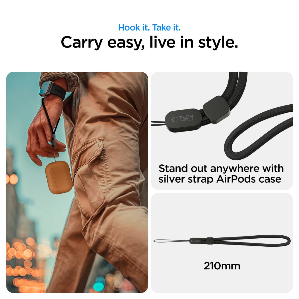 „Tech-Protect NaturalFit“ dėklas, skirtas „AirPods Pro 3“ – rudas