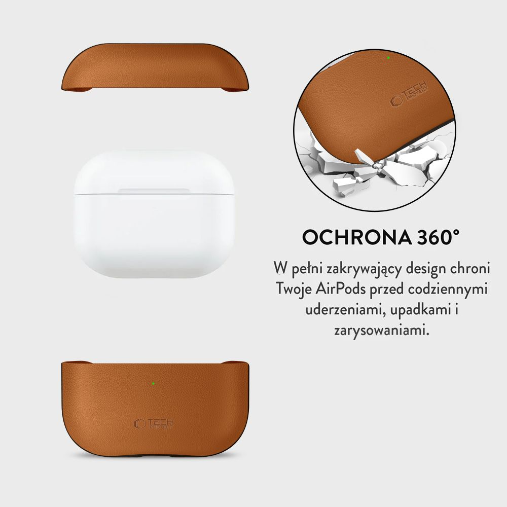 „Tech-Protect NaturalFit“ dėklas, skirtas „AirPods Pro 3“ – rudas