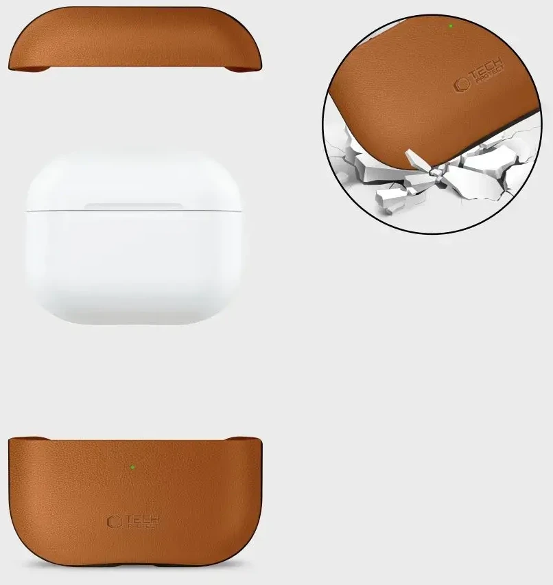 „Tech-Protect NaturalFit“ dėklas, skirtas „AirPods Pro 3“ – rudas