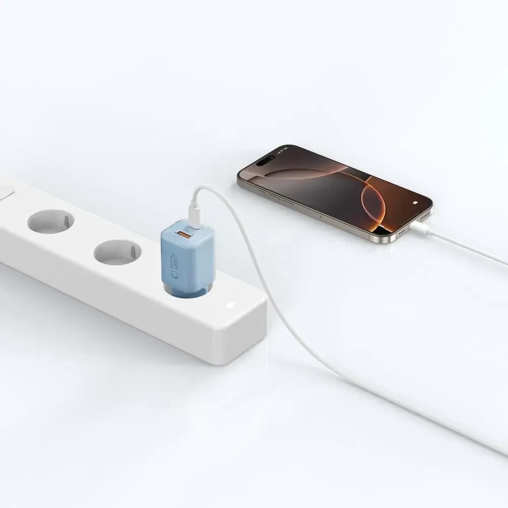 „Tech-Protect NCM33W“ 2 prievadų PD33W/QC3.0 sieninis įkroviklis - mėlynas
