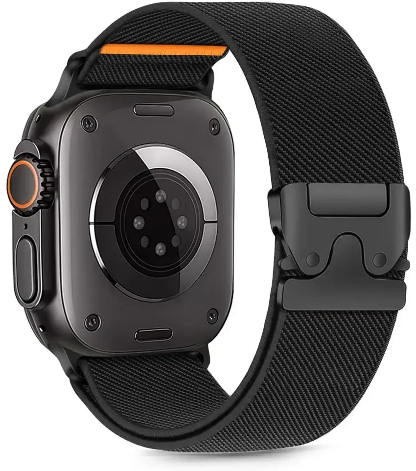 Tech-Protect Nylon apyrankė Apple Watch 44 / 45 / 46 / 49 mm – juodos spalvos