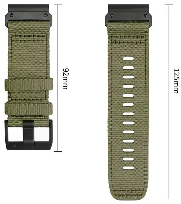 TECH-PROTECT NYLON CLASSIC GARMIN FENIX 5X / 5X PLUS / 6X / 6X PRO / 7X / 8 / 8 PRO / 9 / 9 PRO (51 MM) MILITARY Žalias