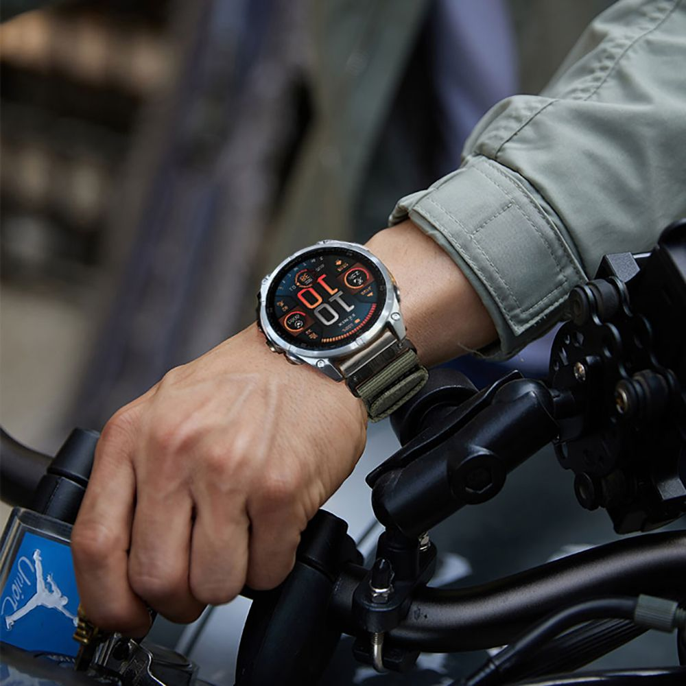 Apyrankė Garmin Fenix 5X / 5X Plus / 6X / 6X Pro / 7X / 8 (51mm) Tech-Protect Nylon Classic Olive Žalias