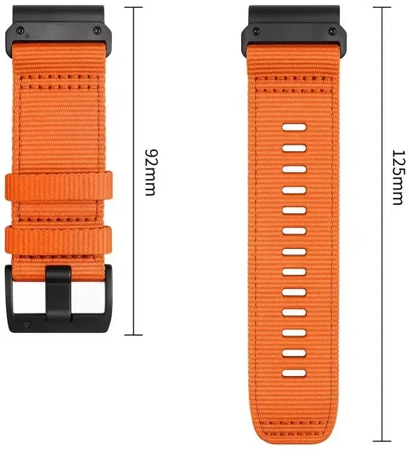 Tech-Protect Nylon Classic Strap for Garmin Fenix ​​5X / 5X Plus / 6X / 6X Pro / 7X / 8 / 8 Pro / 9 / 9 Pro (51 mm) - Oranžinis