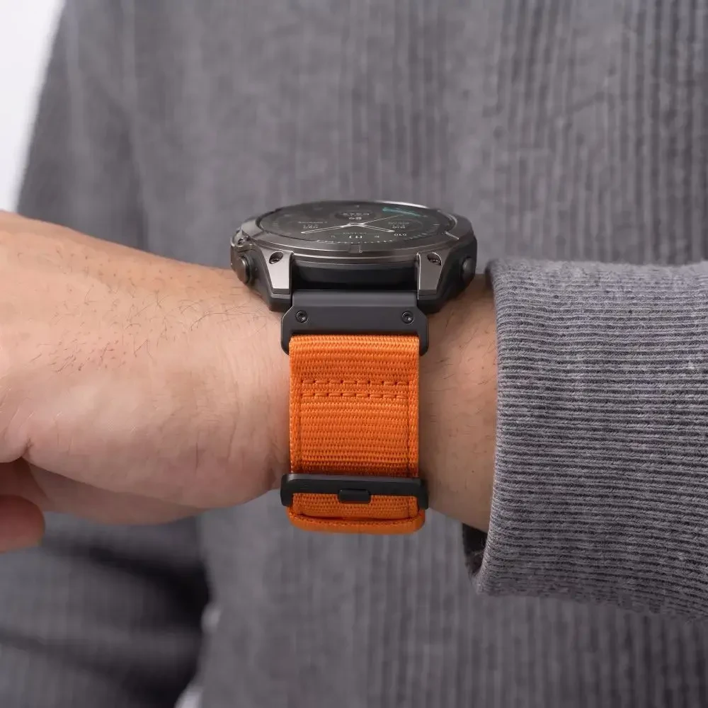 Tech-Protect Nylon Classic Strap for Garmin Fenix ​​5X / 5X Plus / 6X / 6X Pro / 7X / 8 / 8 Pro / 9 / 9 Pro (51 mm) - Oranžinis