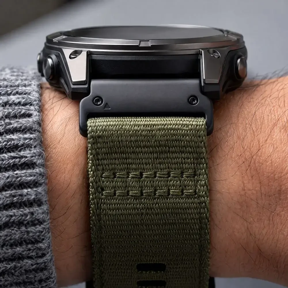 TECH-PROTECT NYLON CLASSIC GARMIN FENIX 5X / 5X PLUS / 6X / 6X PRO / 7X / 8 / 8 PRO / 9 / 9 PRO (51 MM) MILITARY Žalias