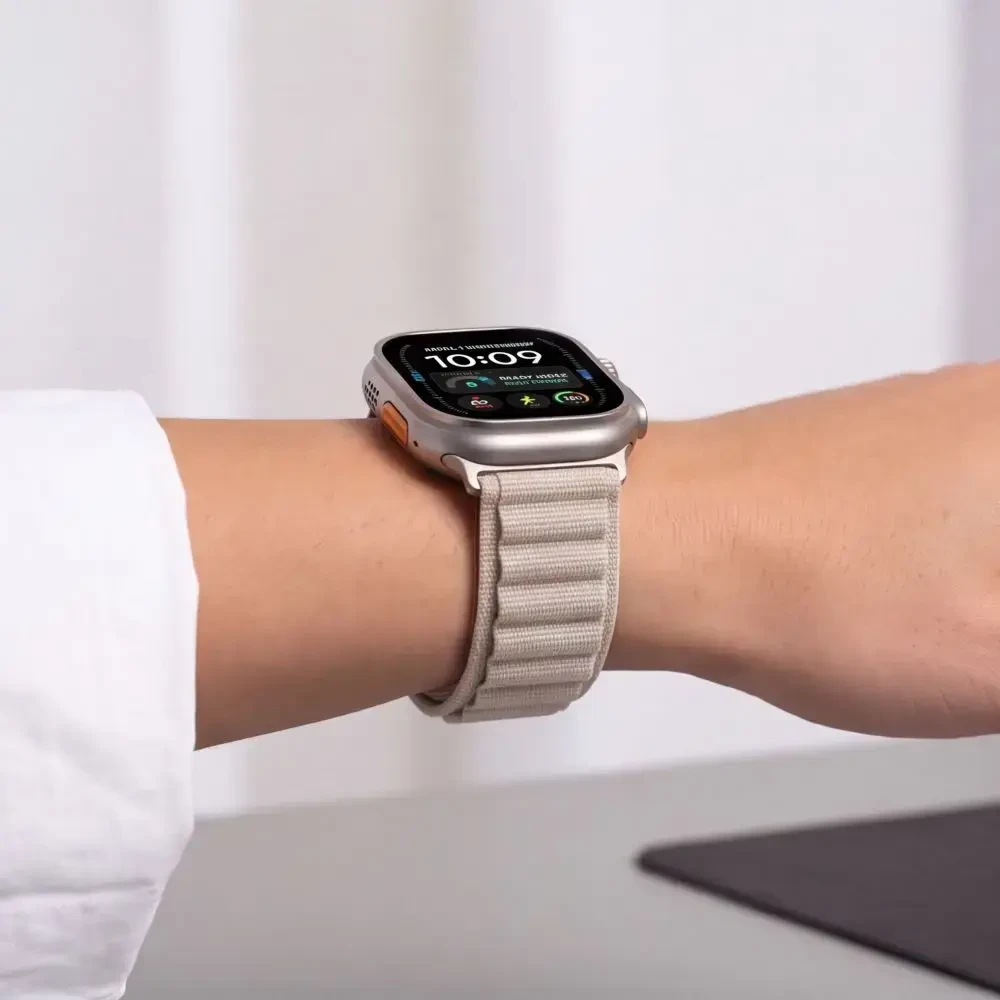 TECH-PROTECT NYLON PRO APPLE WATCH 8 / 9 / 10 / 11 / 12 / SE / ULTRA (44 / 45 / 46 / 49 MM) žvaigždžių šviesos spalvos