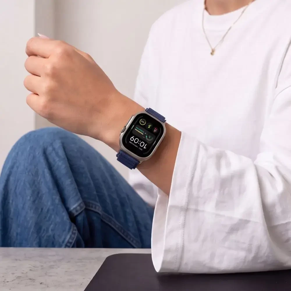 TECH-PROTECT NYLON PRO APPLE WATCH 8 / 9 / 10 / 11 / 12 / SE / ULTRA (44 / 45 / 46 / 49 MM) tamsiai mėlyna