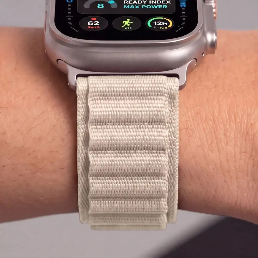 TECH-PROTECT NYLON PRO APPLE WATCH 8 / 9 / 10 / 11 / 12 / SE / ULTRA (44 / 45 / 46 / 49 MM) žvaigždžių šviesos spalvos