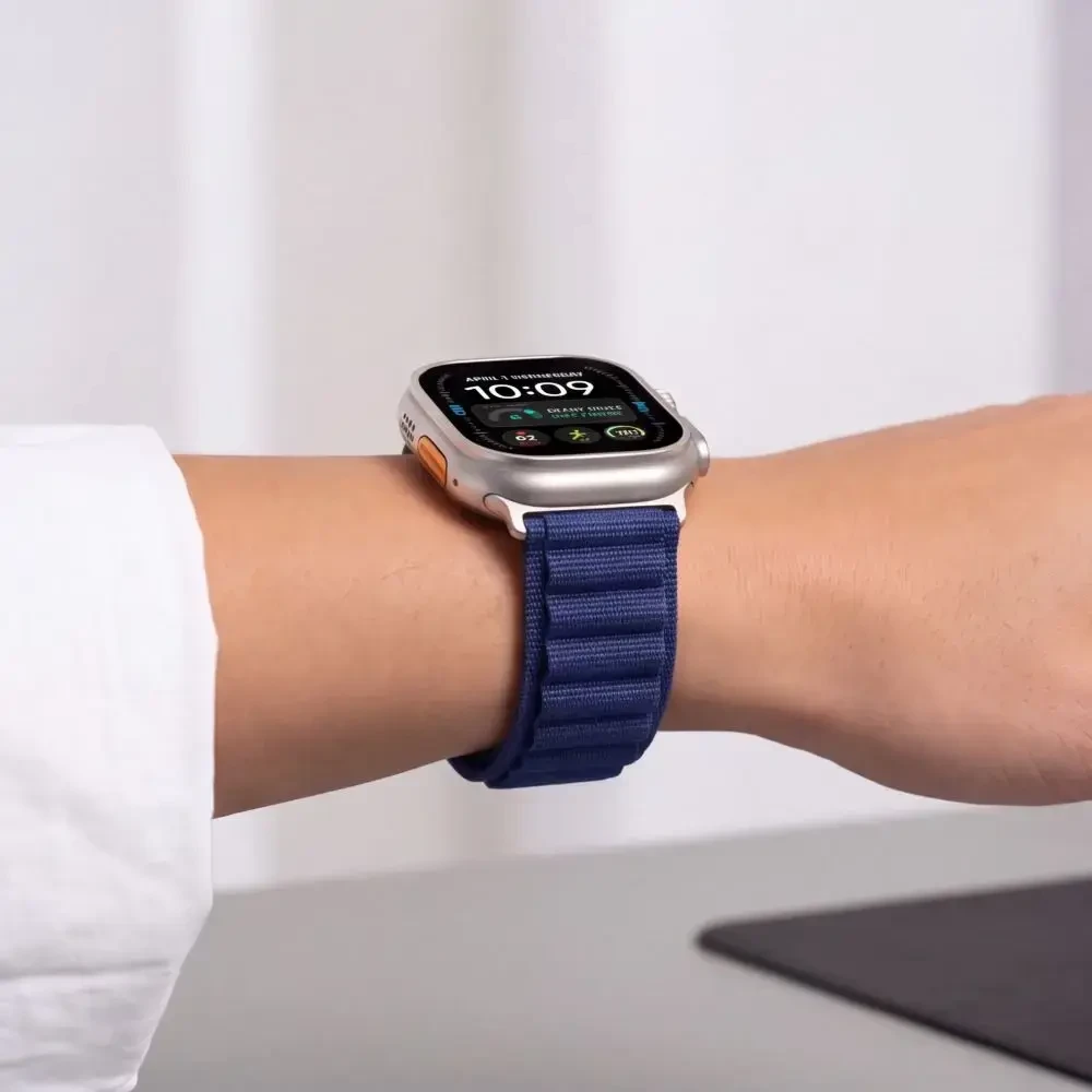 TECH-PROTECT NYLON PRO APPLE WATCH 8 / 9 / 10 / 11 / 12 / SE / ULTRA (44 / 45 / 46 / 49 MM) tamsiai mėlyna