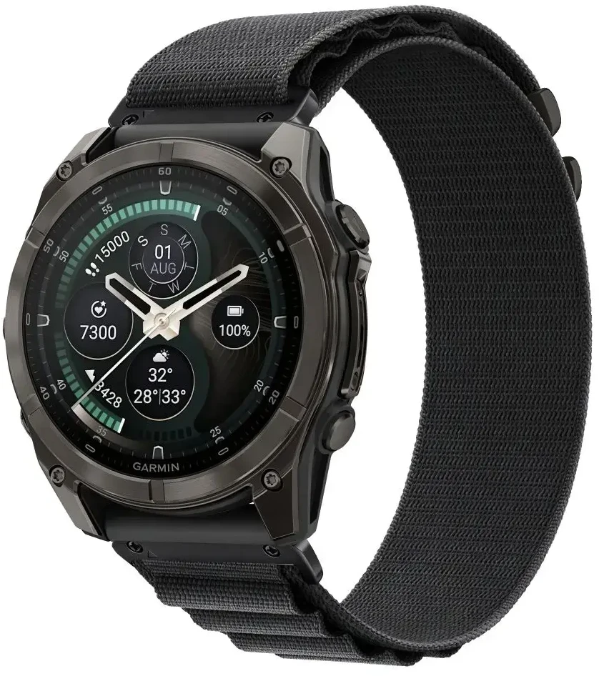 TECH-PROTECT NYLON PRO GARMIN FENIX 5X / 5X PLUS / 6X / 6X PRO / 7X / 8 / 8 PRO / 9 / 9 PRO (47 MM) Juodas