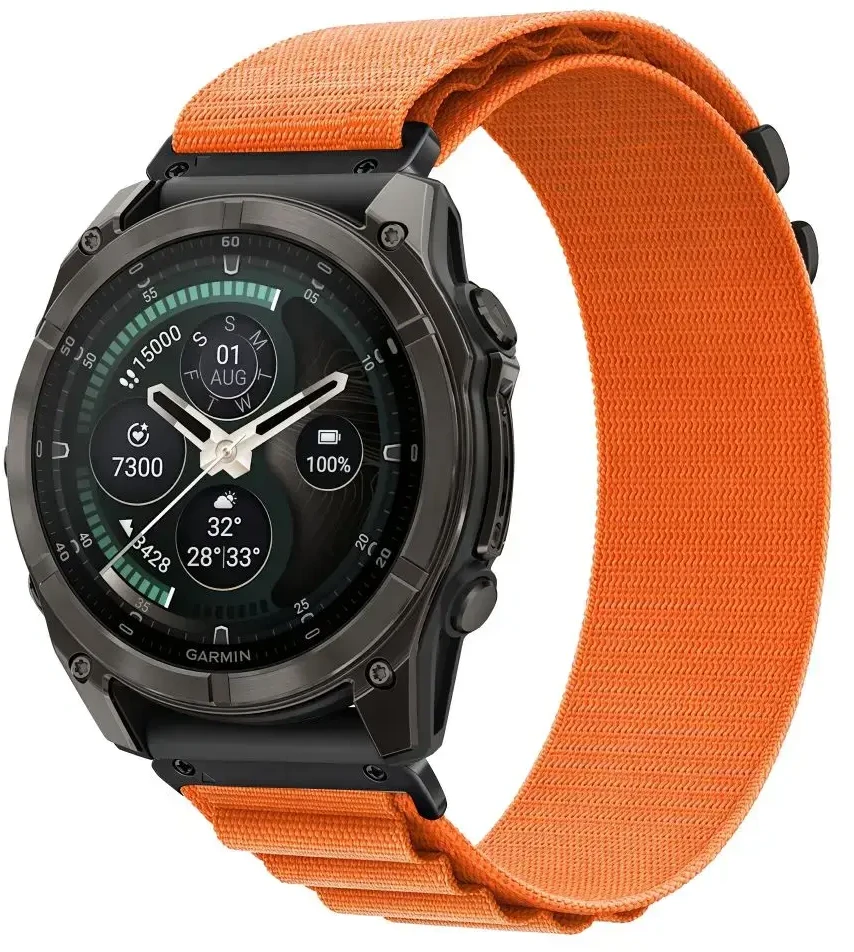 TECH-PROTECT NYLON PRO GARMIN FENIX 5X / 5X PLUS / 6X / 6X PRO / 7X / 8 / 8 PRO / 9 / 9 PRO (47 MM) Oranžinis