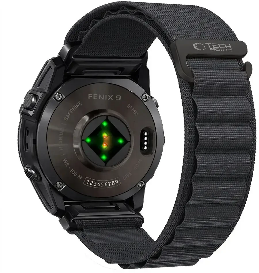 TECH-PROTECT NYLON PRO GARMIN FENIX 5X / 5X PLUS / 6X / 6X PRO / 7X / 8 / 8 PRO / 9 / 9 PRO (47 MM) Juodas