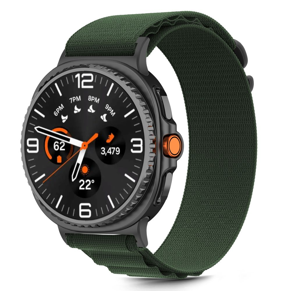 Tech-Protect Nylon Stripe apyrankė skirta Samsung Galaxy Watch 40/44/46 mm – žalios spalvos