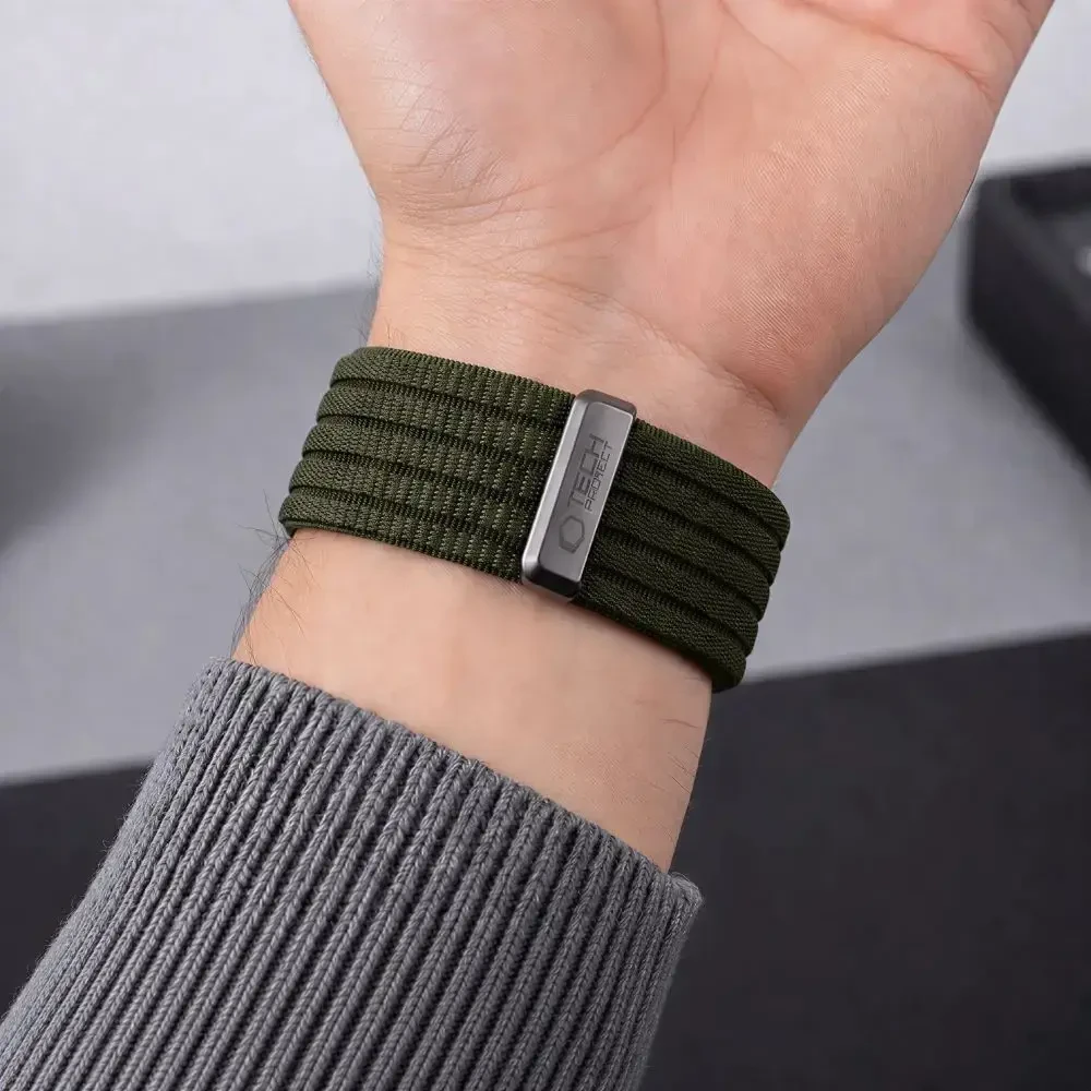 Tech-Protect Nylon Sport Band for Apple Watch 44 / 45 / 46 / 49 mm - Dark Žalias