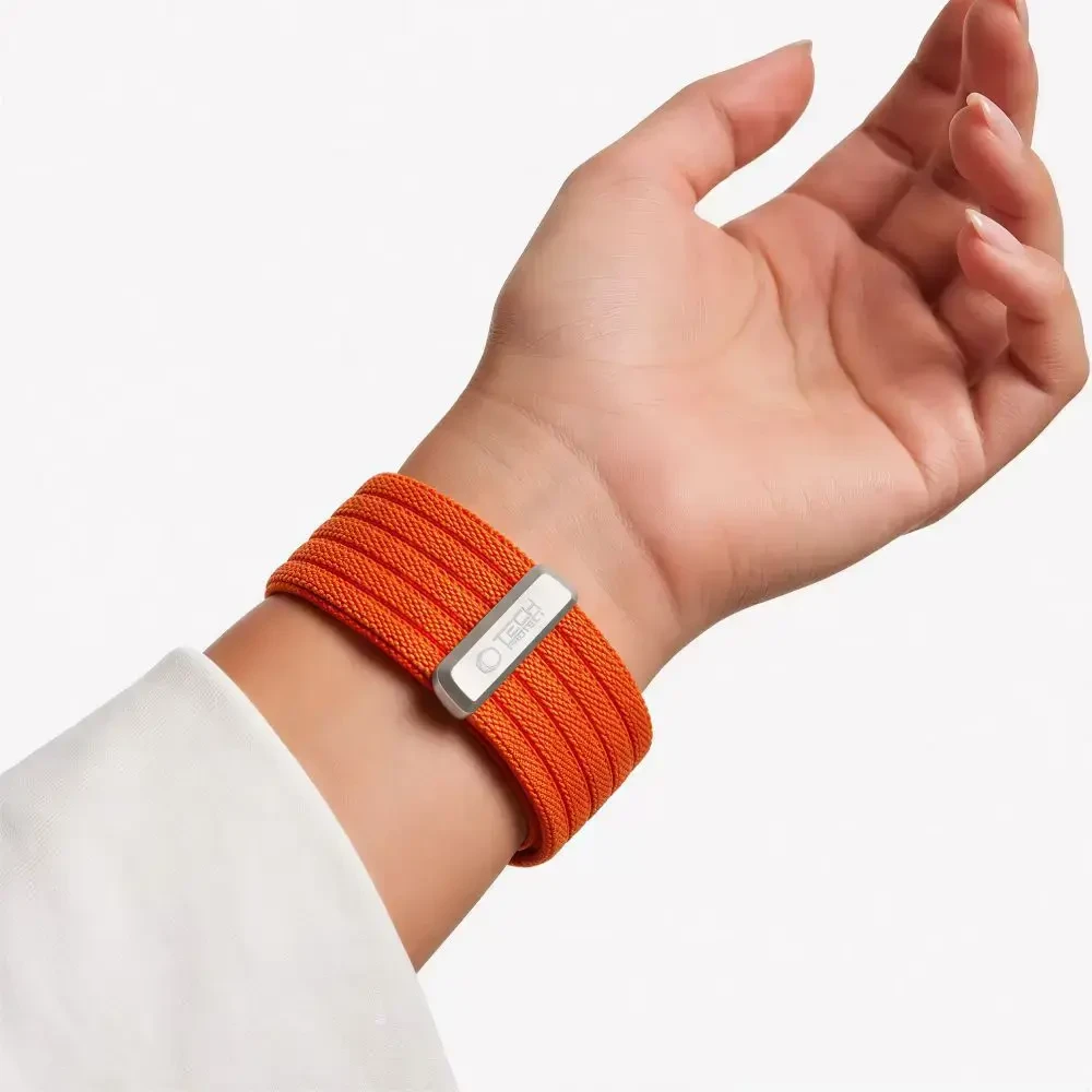 Tech-Protect Nylon Sport Band, skirtas Apple Watch 44 / 45 / 46 / 49 mm - Oranžinis