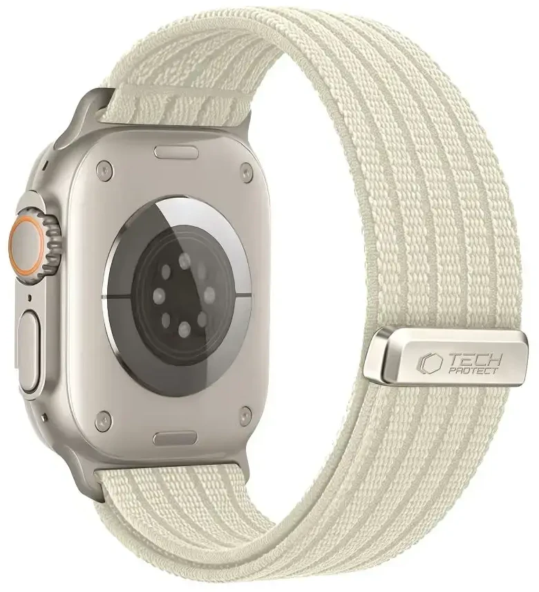 Tech-Protect Nylon Sport Strap, skirtas Apple Watch 44 / 45 / 46 / 49 mm – smėlio spalvos