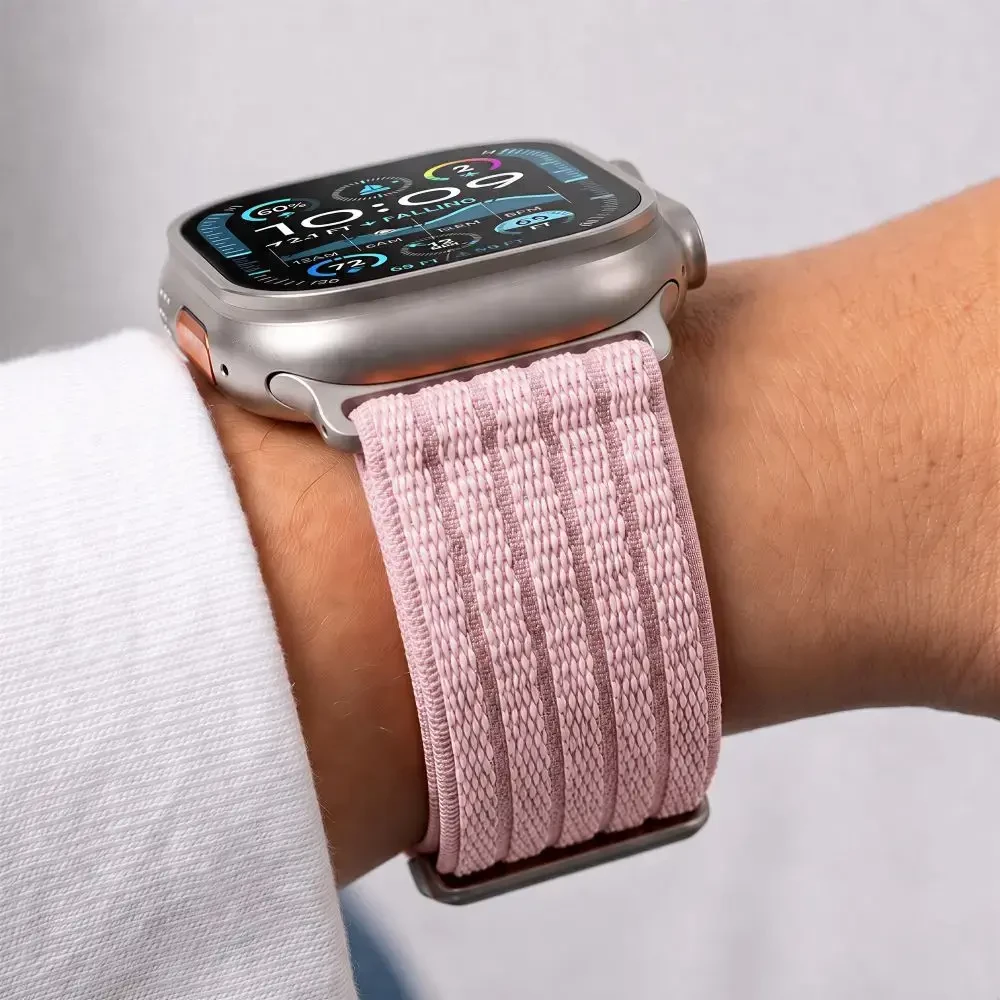 Tech-Protect Nylon Sport Band for Apple Watch 44/45/46/49 mm - Light Rožinė