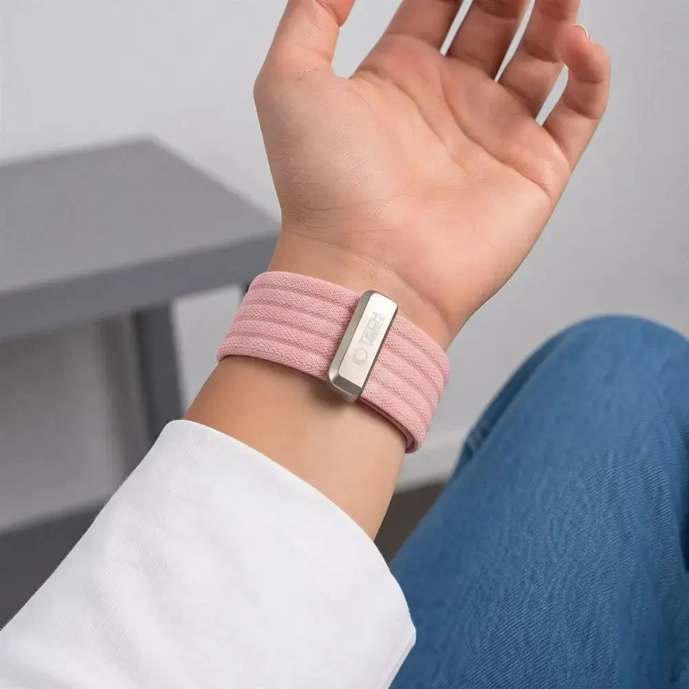 Tech-Protect Nylon Sport Band for Apple Watch 44/45/46/49 mm - Light Rožinė