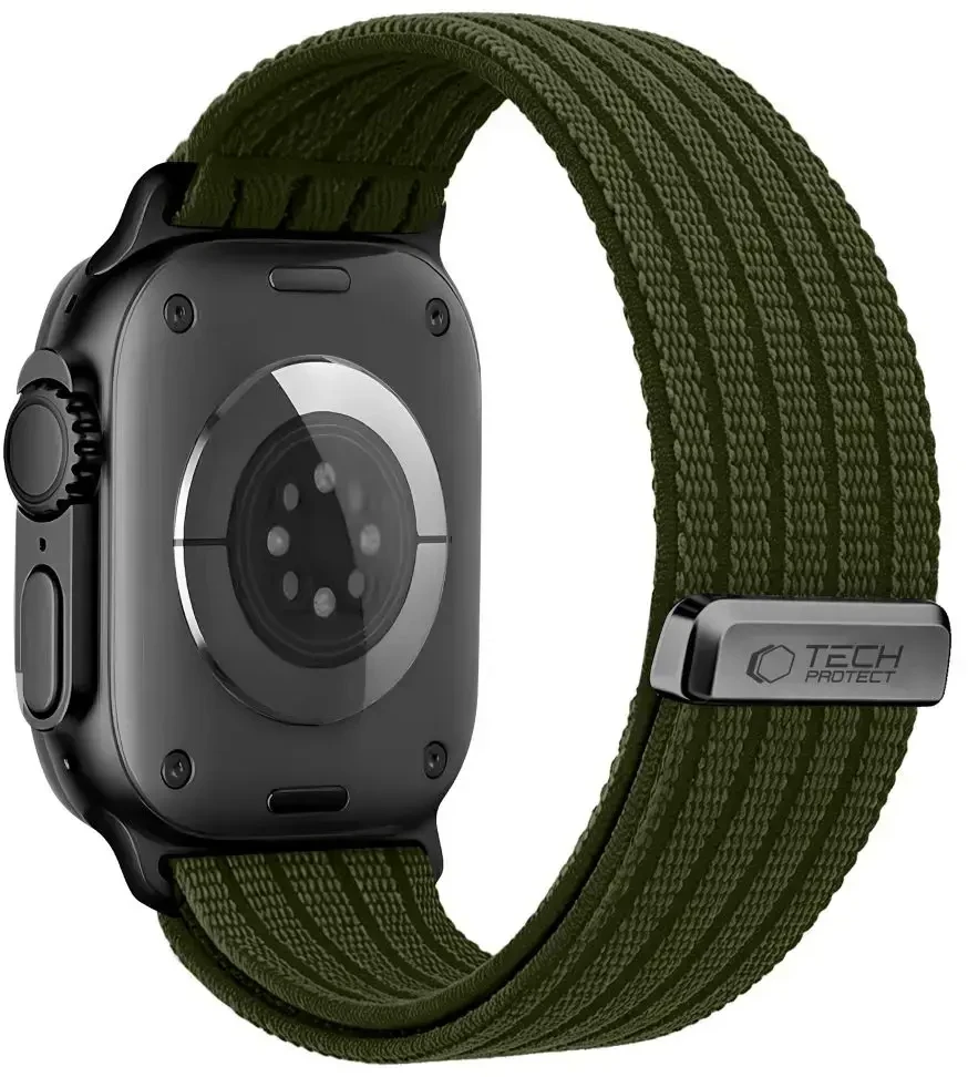 Tech-Protect Nylon Sport Band for Apple Watch 44 / 45 / 46 / 49 mm - Dark Žalias