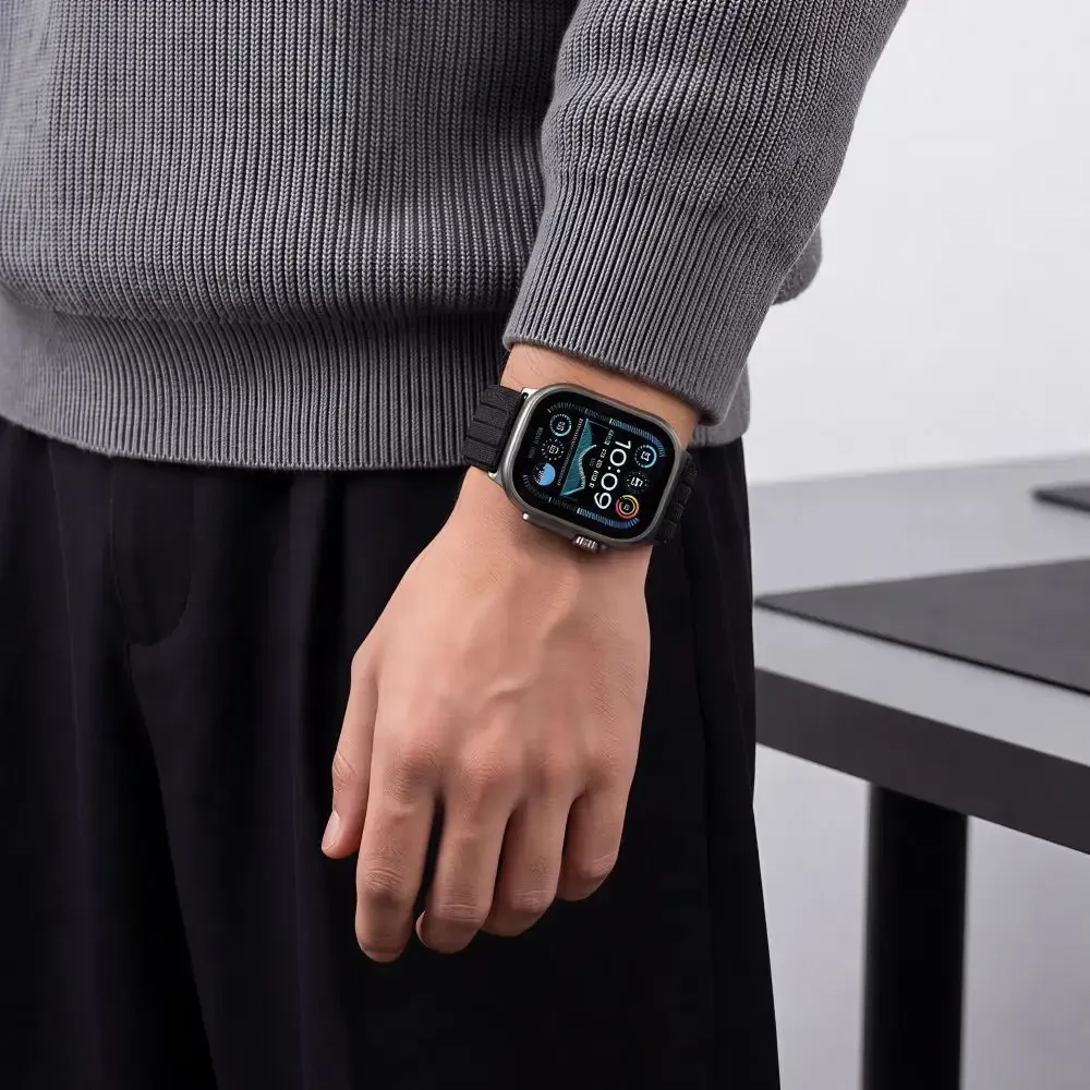Tech-Protect Nylon Sport Strap for Apple Watch 44 / 45 / 46 / 49 mm - Juodas