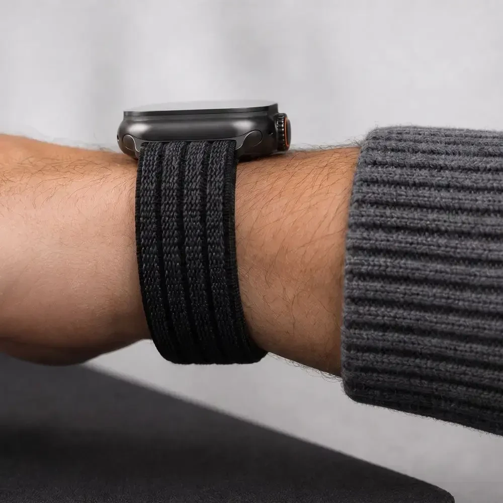 Tech-Protect Nylon Sport Strap for Apple Watch 44 / 45 / 46 / 49 mm - Juodas