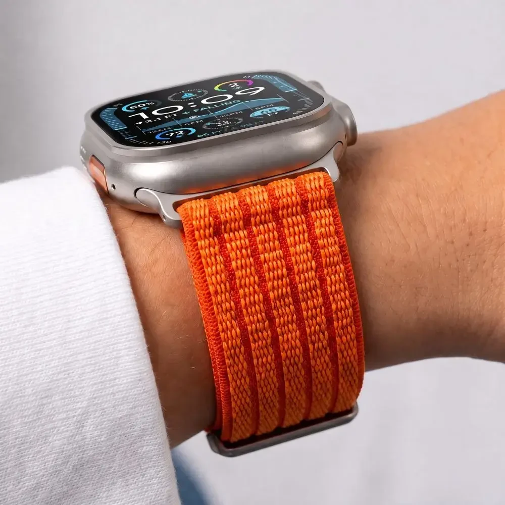 Tech-Protect Nylon Sport Band, skirtas Apple Watch 44 / 45 / 46 / 49 mm - Oranžinis