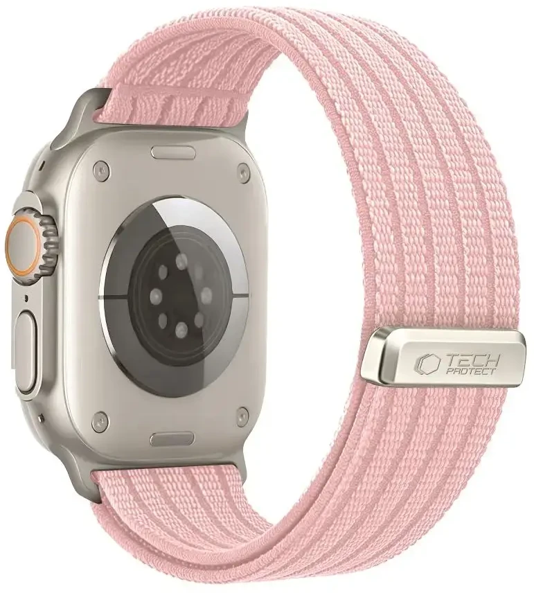 Tech-Protect Nylon Sport Band for Apple Watch 44/45/46/49 mm - Light Rožinė